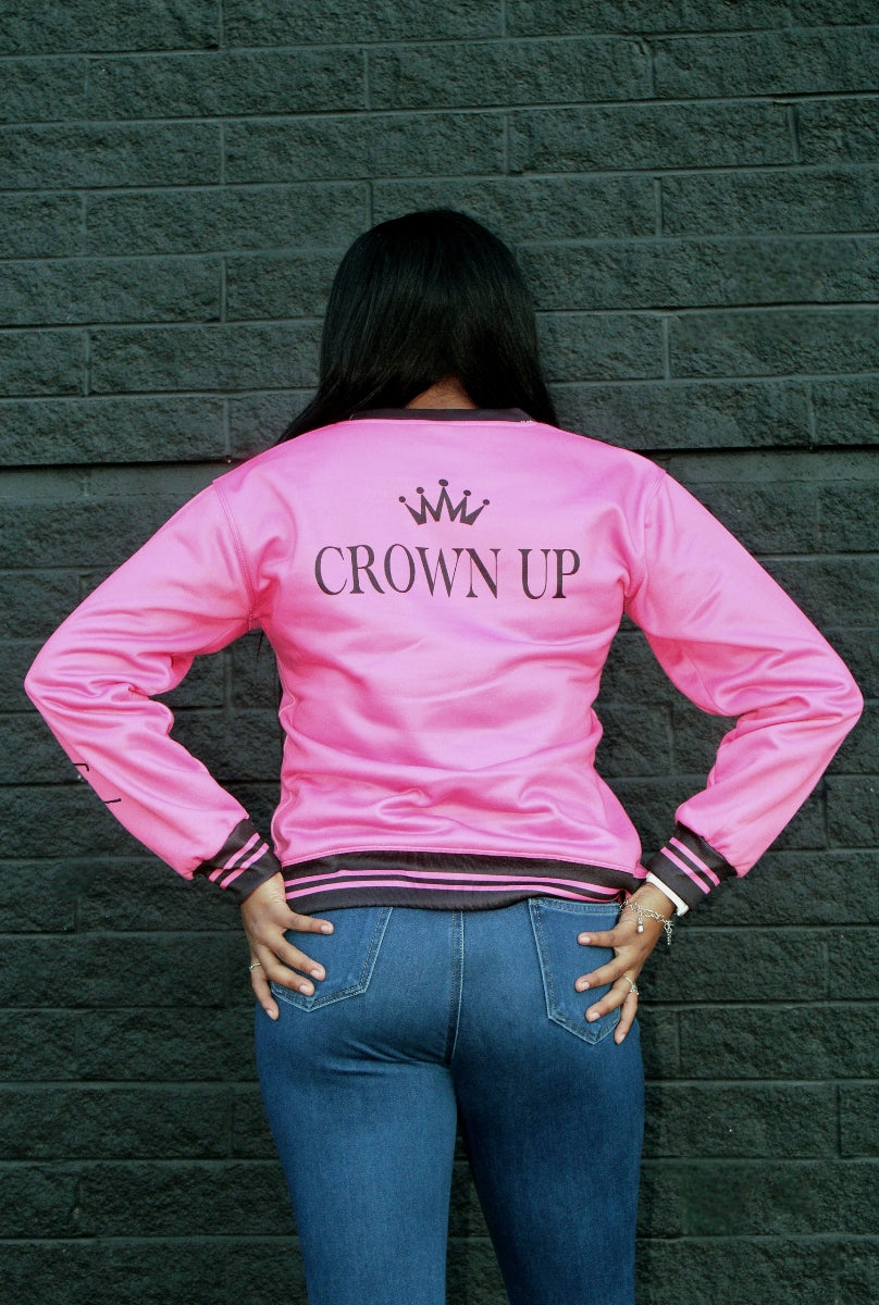 QueenHer Pink Crown Up Sweater “I Am Powerful” Edition